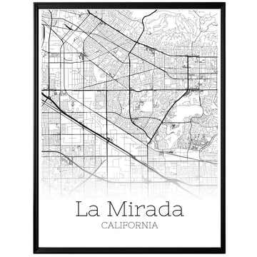 La Mirada California City Map Poster - GroovyGrove