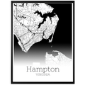 Hampton Virginia City Map Poster - GroovyGrove