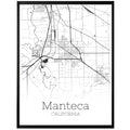 Manteca California City Map Poster - GroovyGrove