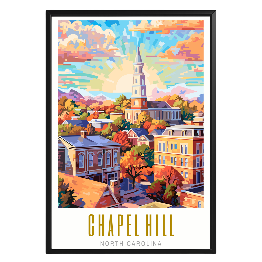 Chapel Hill North Carolina Poster - GroovyGrove