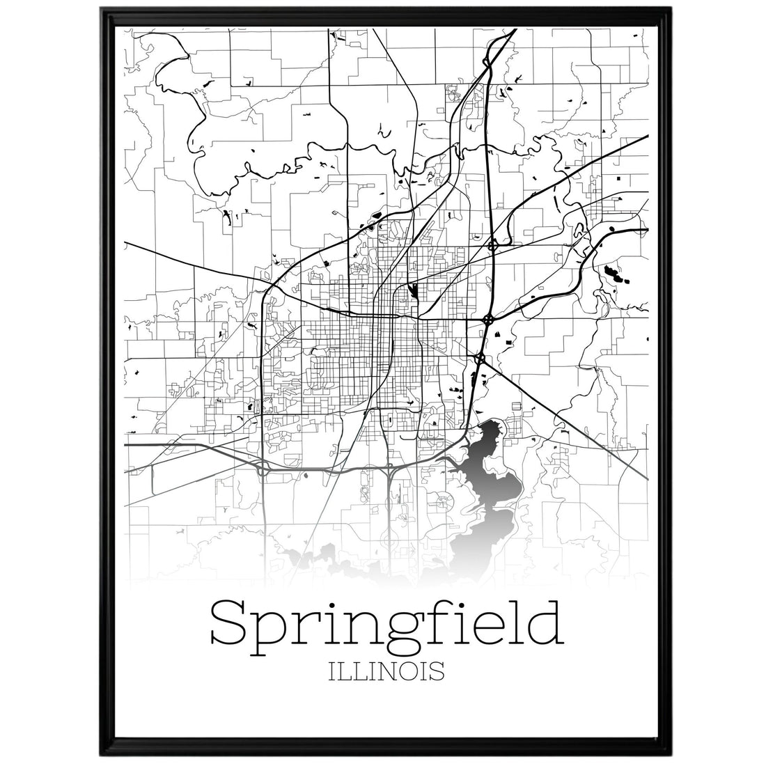 Springfield Illinois City Map Poster - GroovyGrove