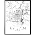 Springfield Illinois City Map Poster - GroovyGrove