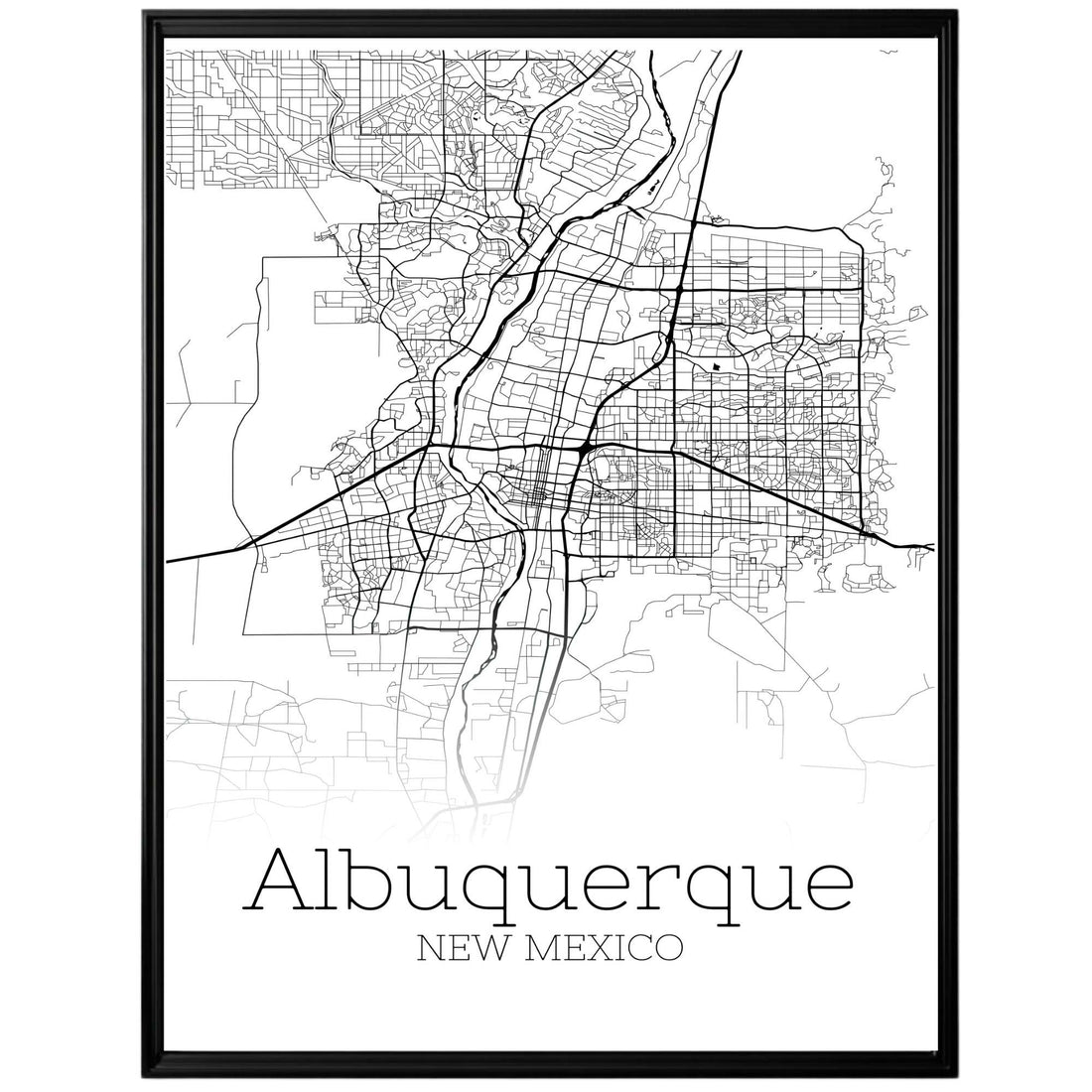 Albuquerque New Mexico City Map Poster - GroovyGrove