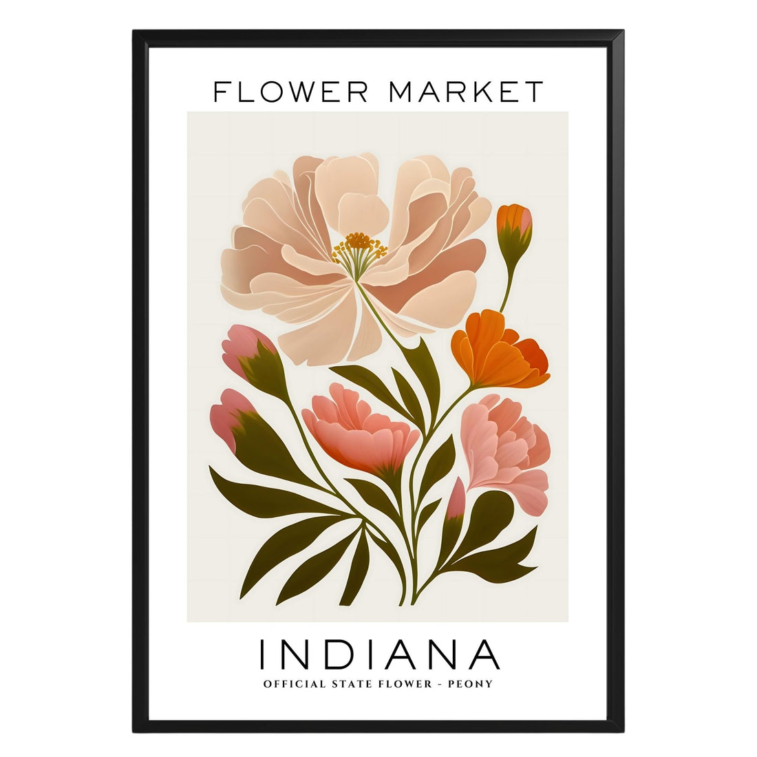 Indiana Flower Market Poster - GroovyGrove