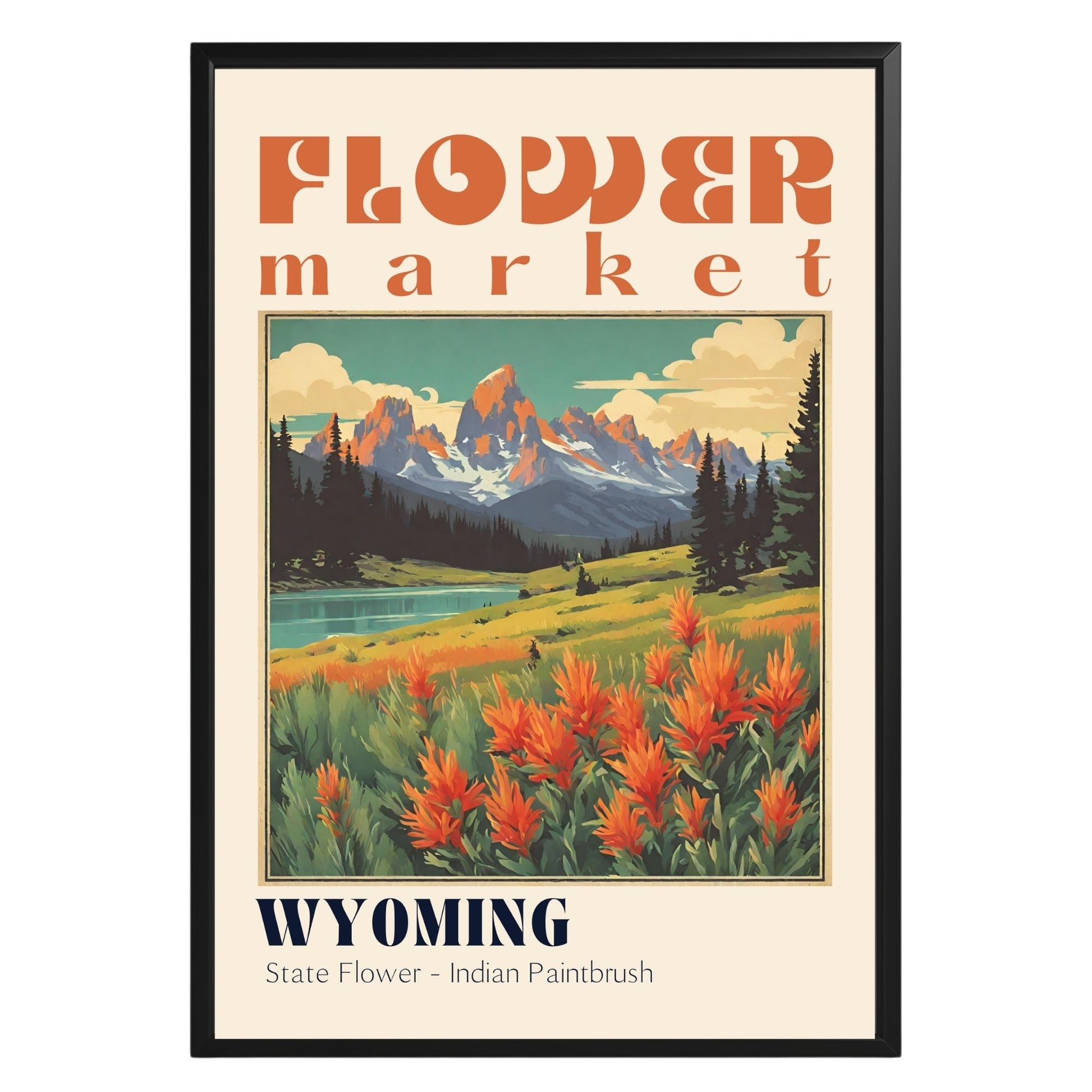 Wyoming Flower Market Vintage Poster - GroovyGrove