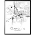 Cheyenne Wyoming City Map Poster - GroovyGrove