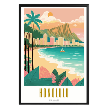 Honolulu Hawaii Poster - GroovyGrove