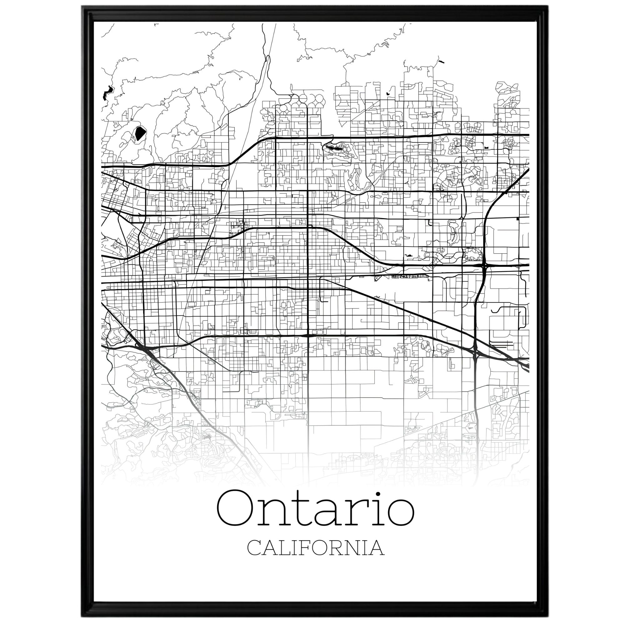 Ontario California City Map Poster - GroovyGrove