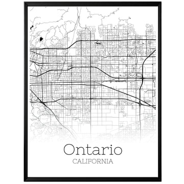 Ontario California City Map Poster - GroovyGrove