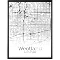 Westland Michigan City Map Poster - GroovyGrove