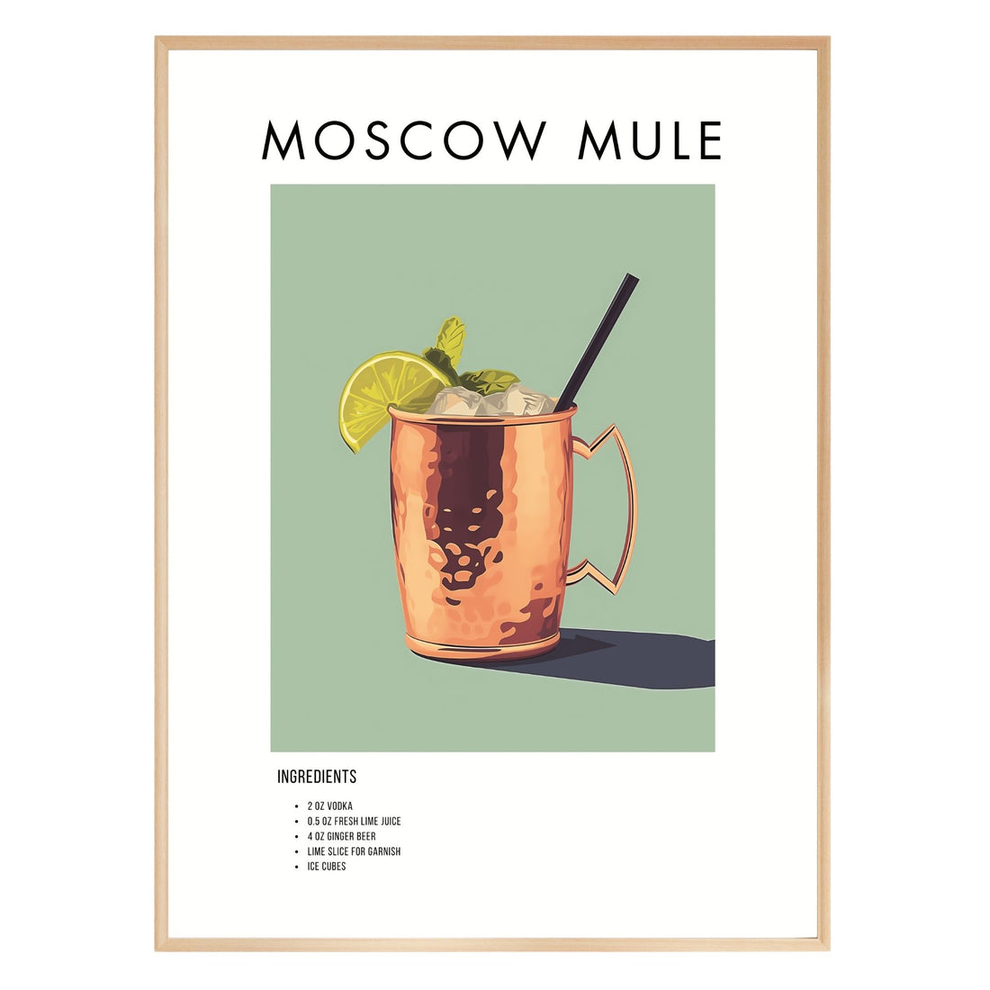 Moscow Mule Retro Cocktail Poster - GroovyGrove