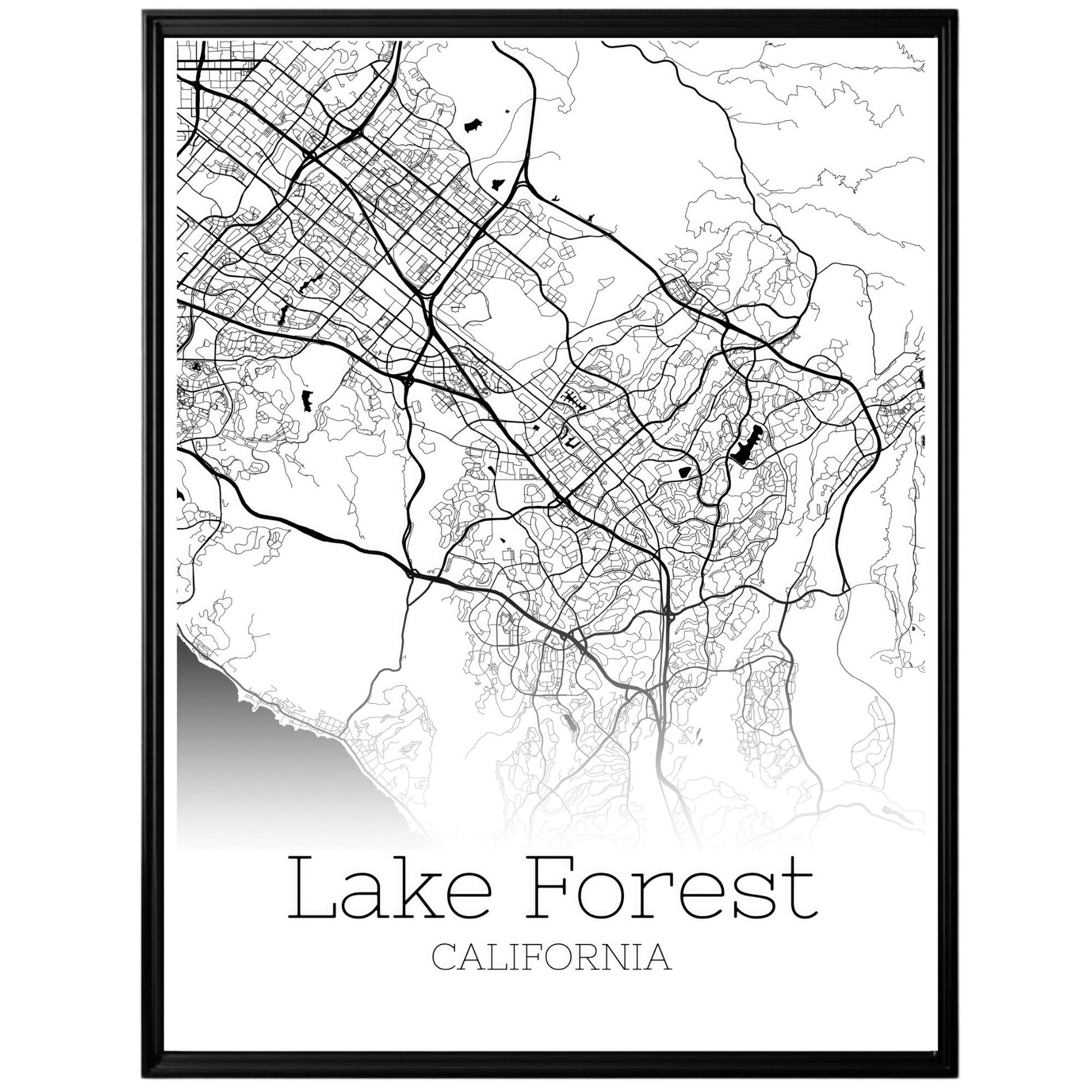 Lake Forest California City Map Poster - GroovyGrove