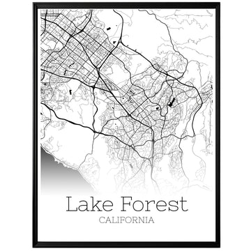 Lake Forest California City Map Poster - GroovyGrove