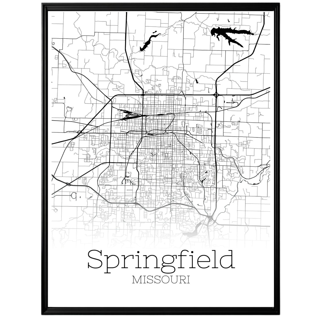 Springfield Missouri City Map Poster - GroovyGrove