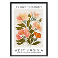 West Virginia Flower Market Poster - GroovyGrove