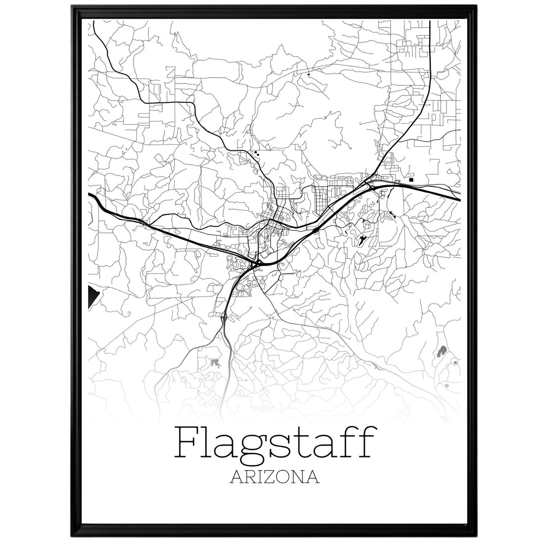 Flagstaff Arizona City Map Poster - GroovyGrove