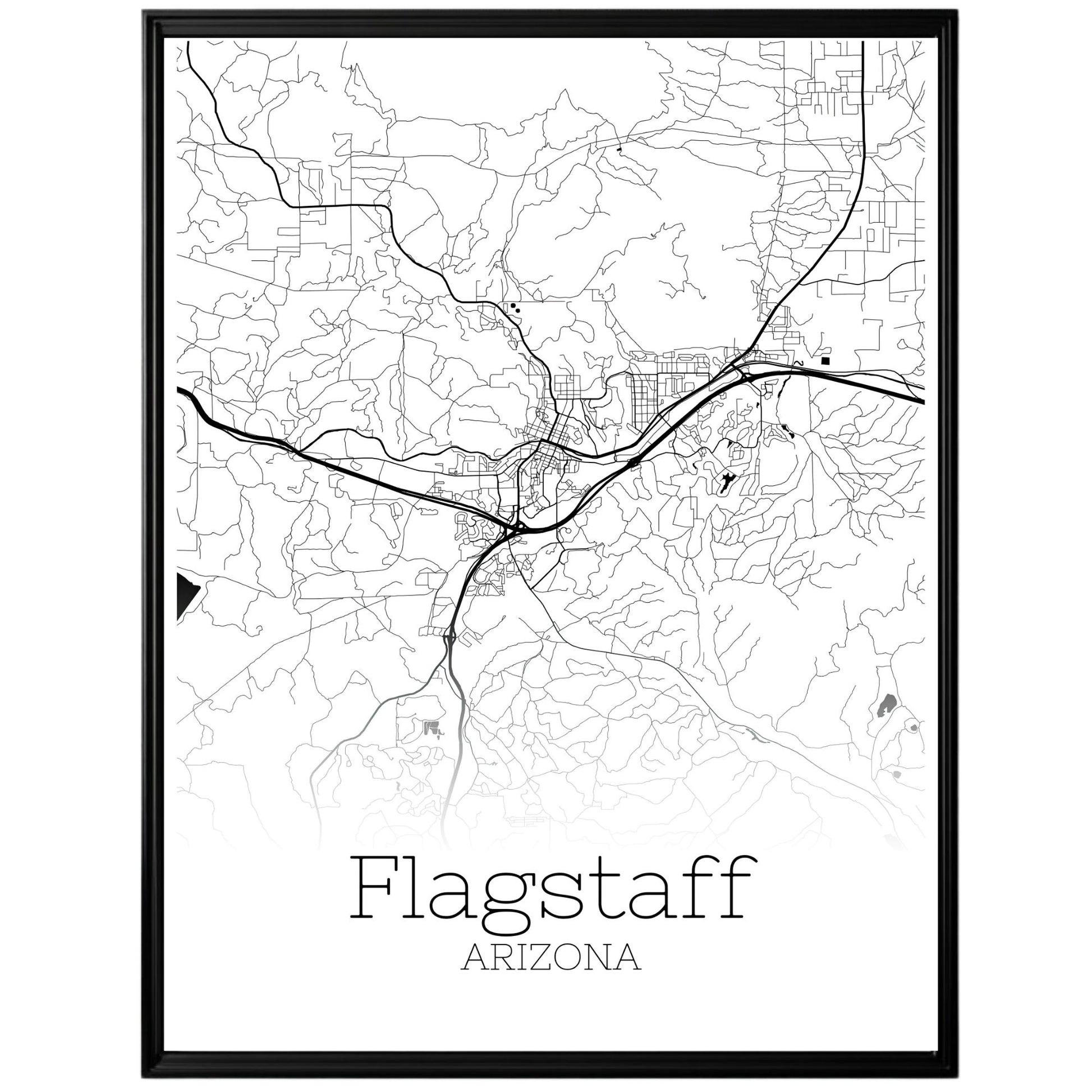 Flagstaff Arizona City Map Poster - GroovyGrove