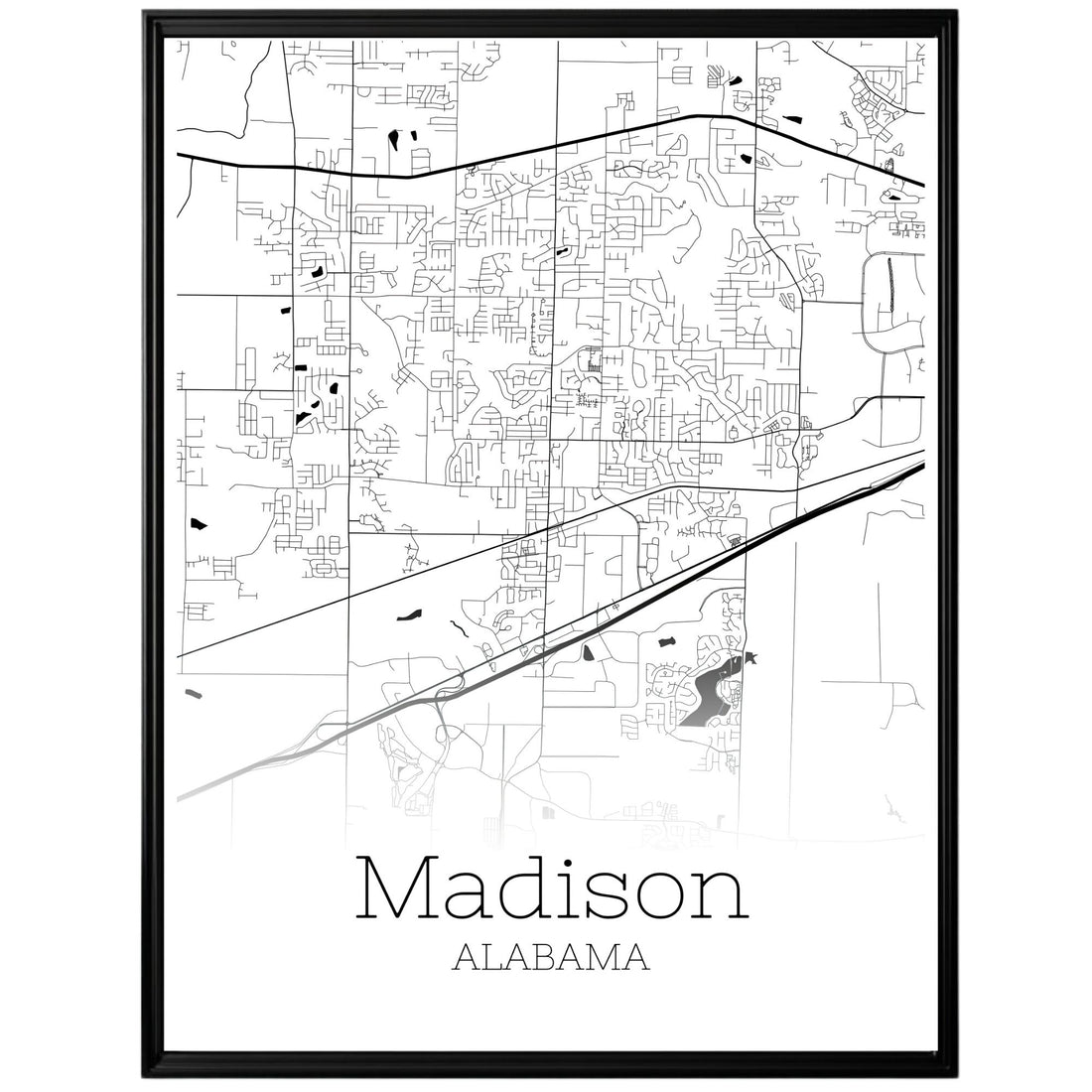 Madison Alabama City Map Poster - GroovyGrove