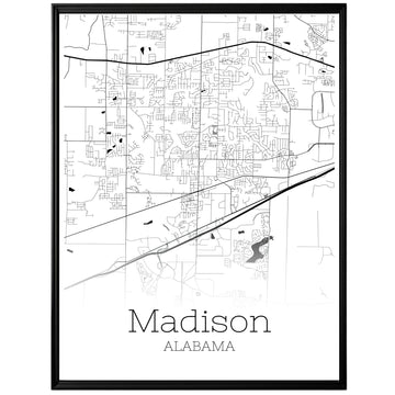 Madison Alabama City Map Poster - GroovyGrove