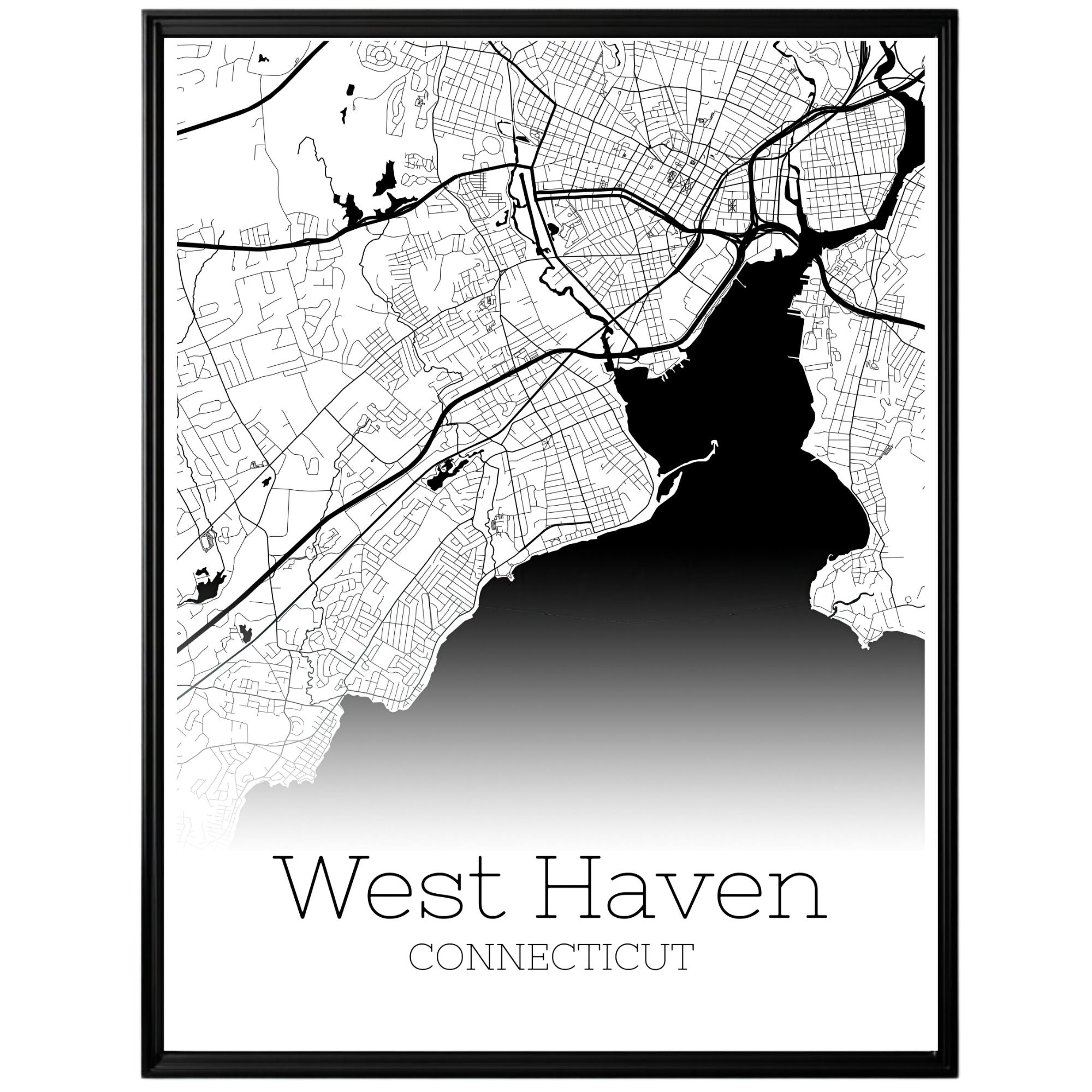 West Haven Connecticut City Map Poster - GroovyGrove