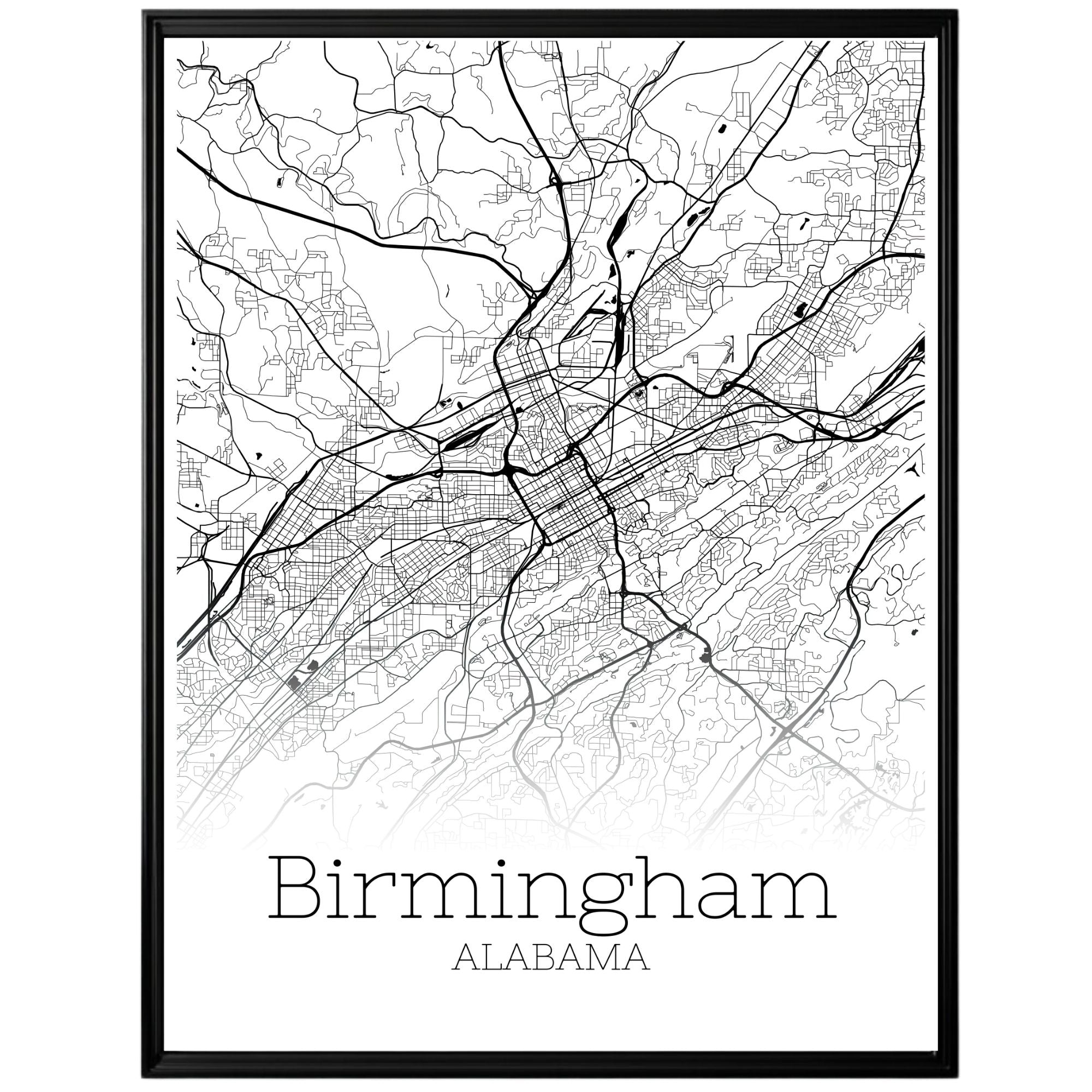 Birmingham Alabama City Map Poster - GroovyGrove