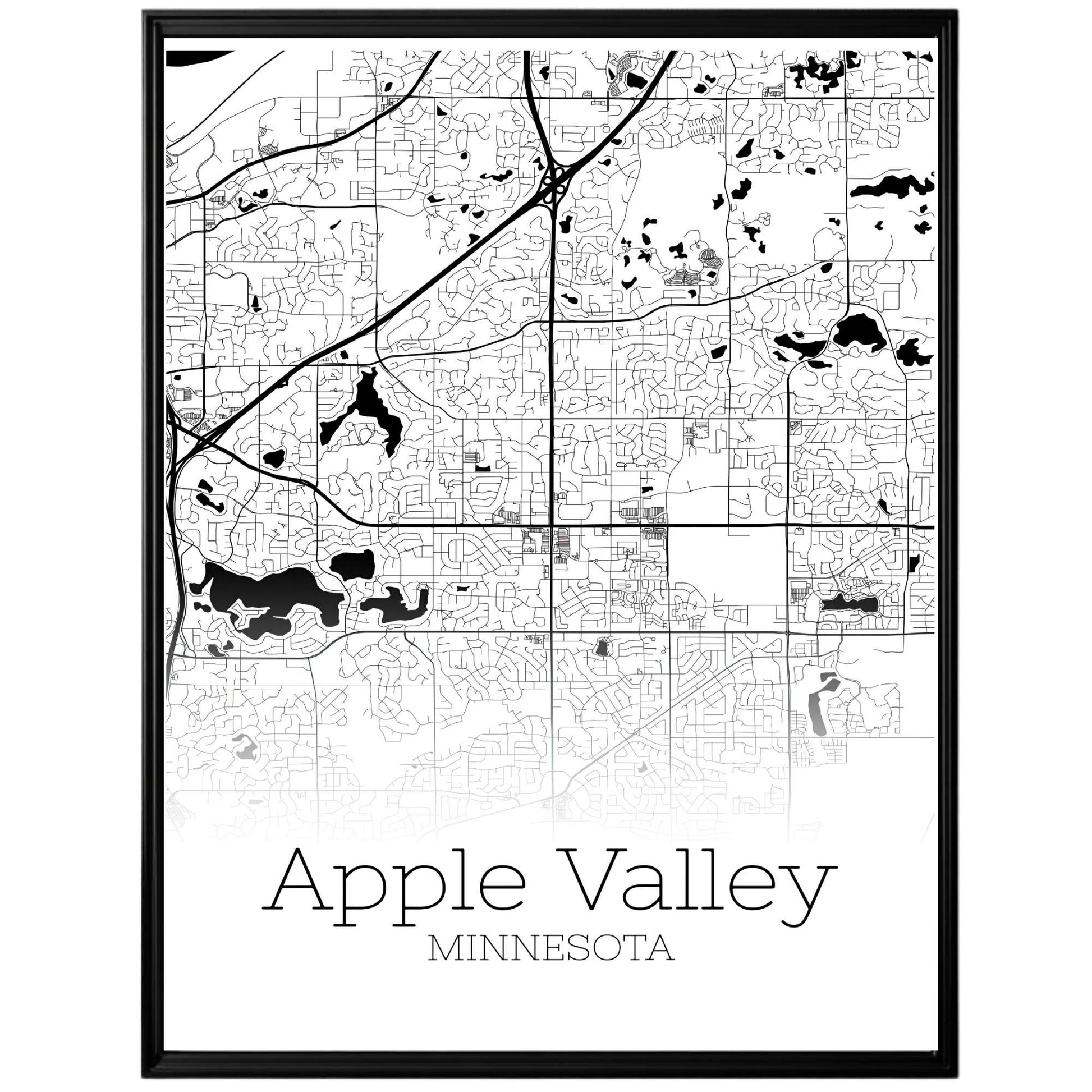 Apple Valley Minnesota City Map Poster - GroovyGrove