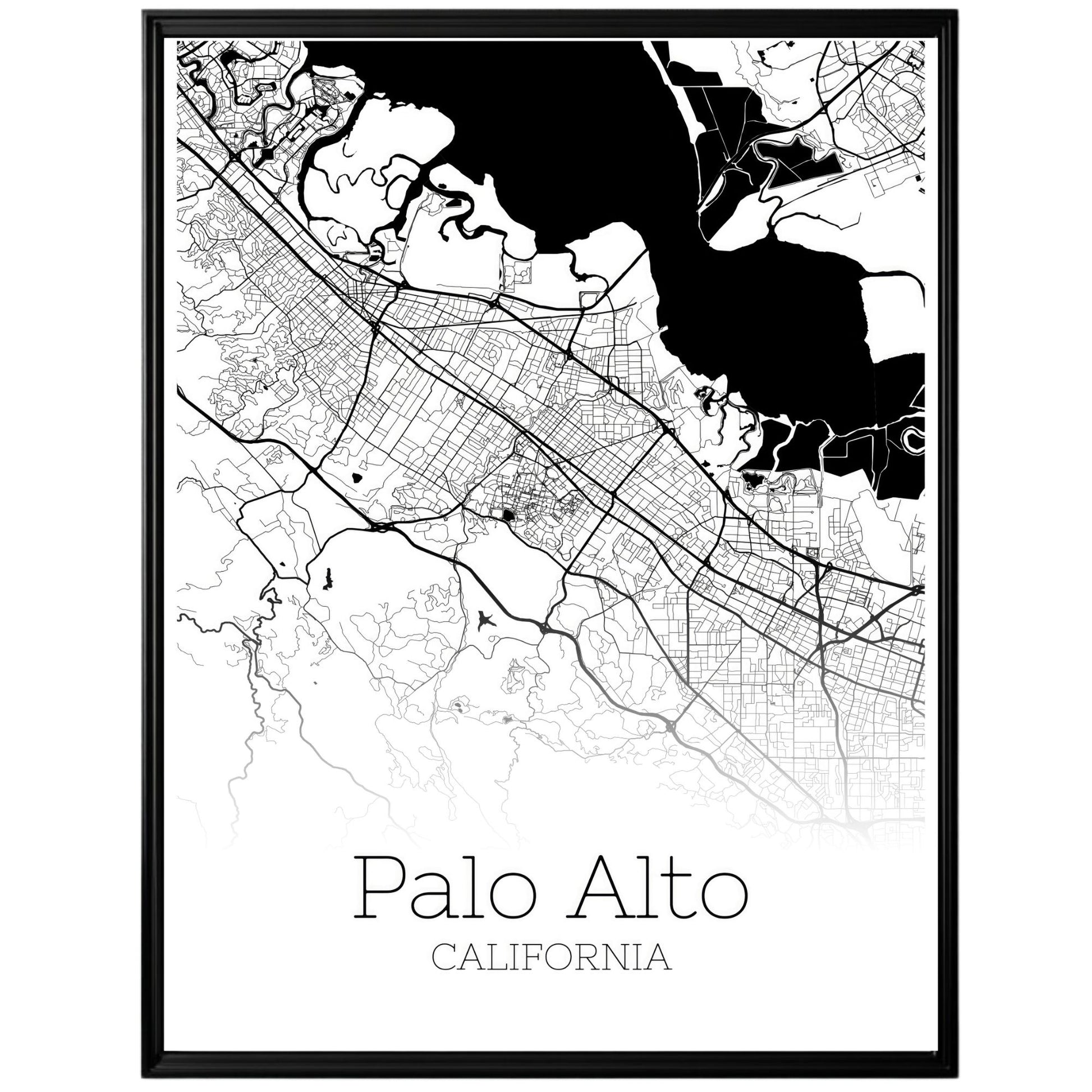 Palo Alto California City Map Poster - GroovyGrove