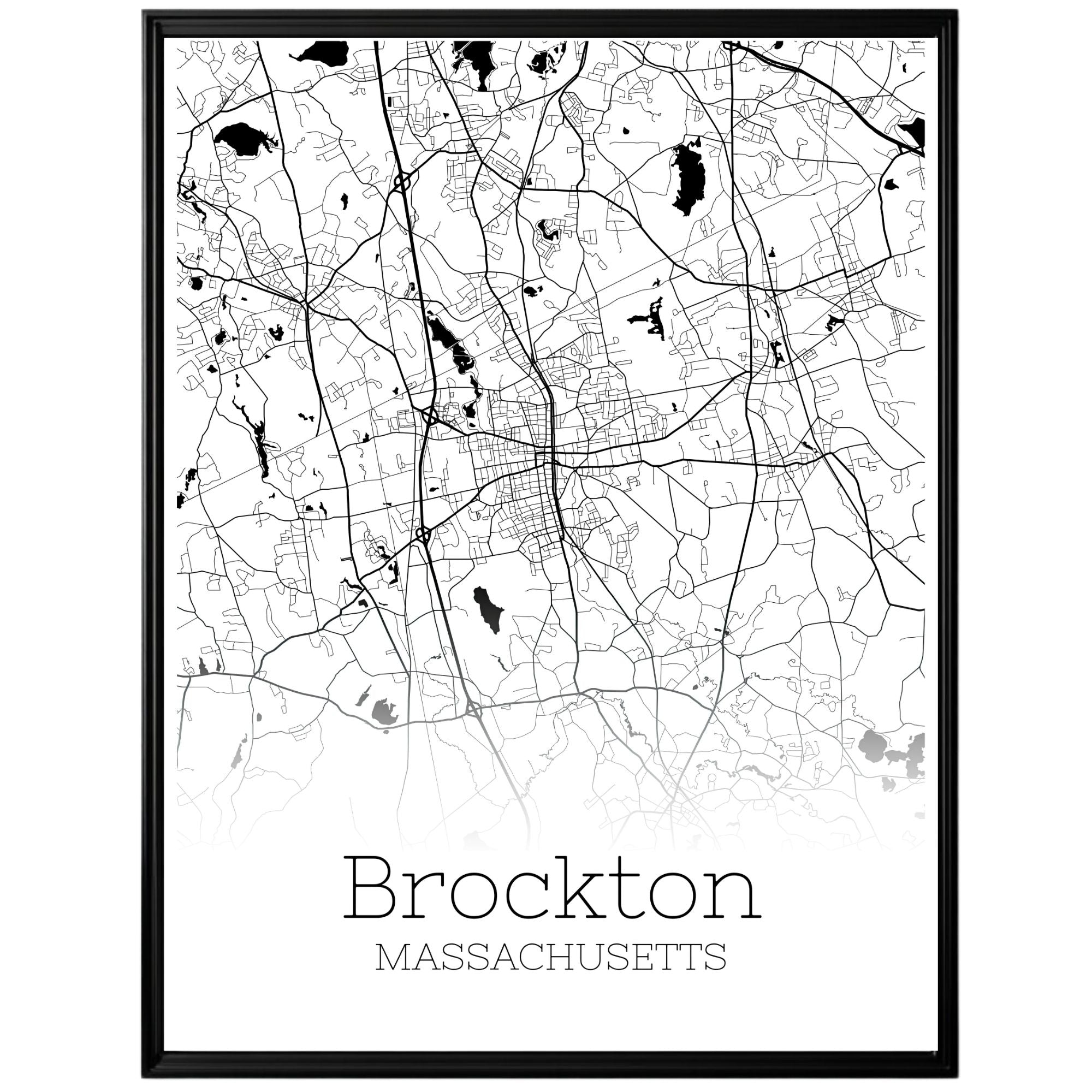 Brockton Massachusetts City Map Poster - GroovyGrove