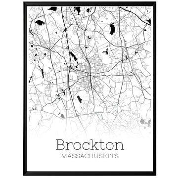 Brockton Massachusetts City Map Poster - GroovyGrove