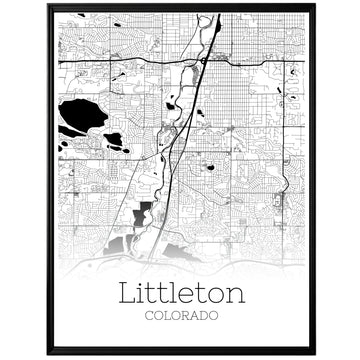 Littleton Colorado City Map Poster - GroovyGrove