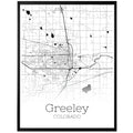 Greeley Colorado City Map Poster - GroovyGrove