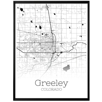 Greeley Colorado City Map Poster - GroovyGrove