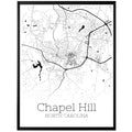 Chapel Hill North Carolina City Map Poster - GroovyGrove