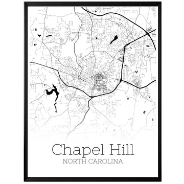 Chapel Hill North Carolina City Map Poster - GroovyGrove