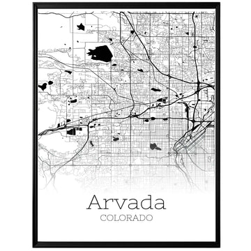 Arvada Colorado City Map Poster - GroovyGrove