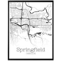 Springfield Oregon City Map Poster - GroovyGrove