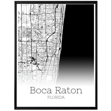 Boca Raton Florida City Map Poster - GroovyGrove