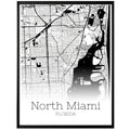 North Miami Florida City Map Poster - GroovyGrove