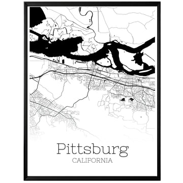 Pittsburg California City Map Poster - GroovyGrove