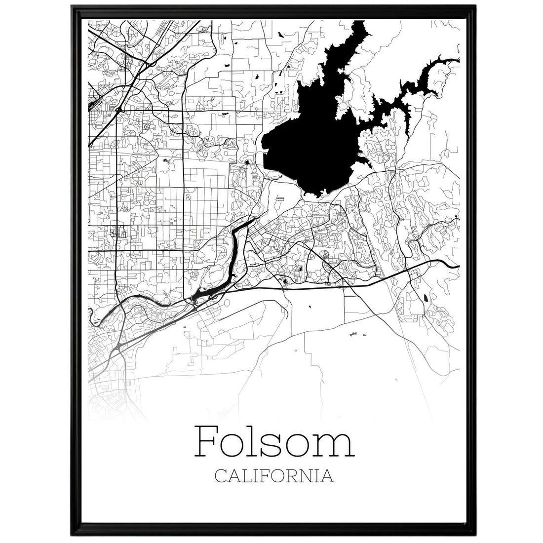 Folsom California City Map Poster - GroovyGrove