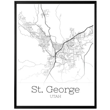 St. George Utah City Map Poster - GroovyGrove