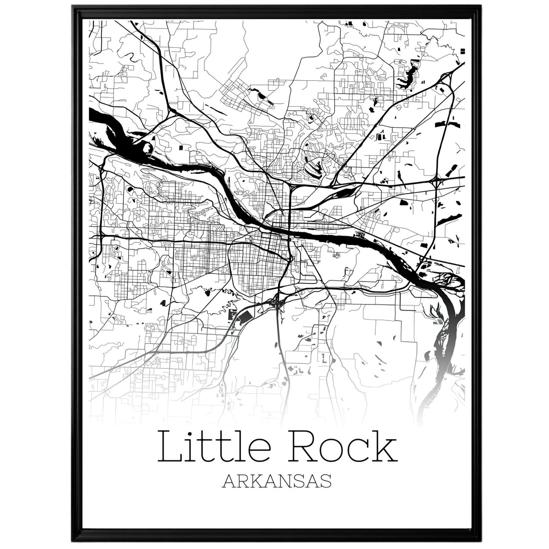 Little Rock Arkansas City Map Poster - GroovyGrove