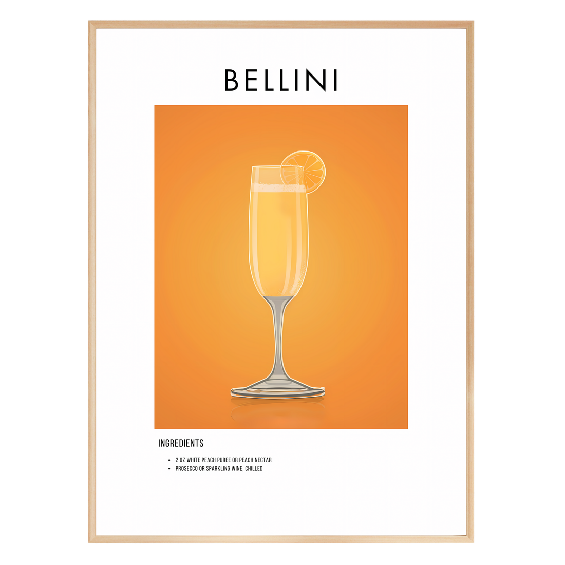 Bellini Retro Cocktail Poster - GroovyGrove