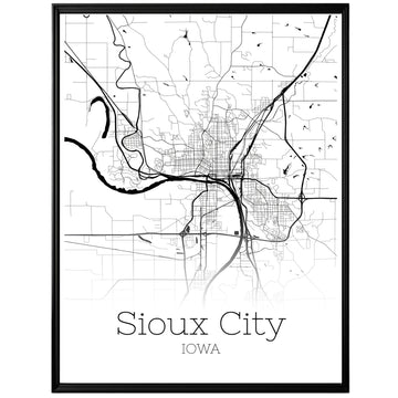 Sioux City Iowa Map Poster - GroovyGrove