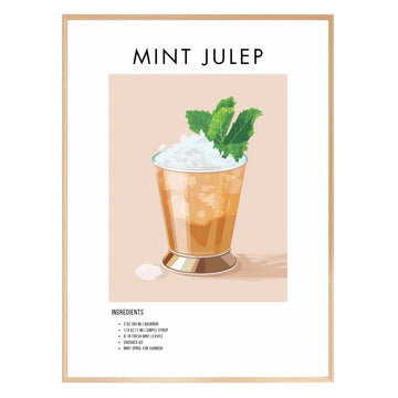 Mint Julep Retro Cocktail Poster - GroovyGrove