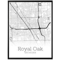 Royal Oak Michigan City Map Poster - GroovyGrove