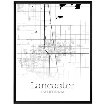 Lancaster California City Map Poster - GroovyGrove