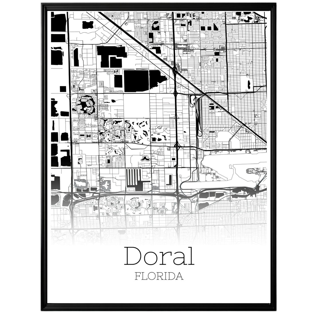 Doral Florida City Map Poster - GroovyGrove