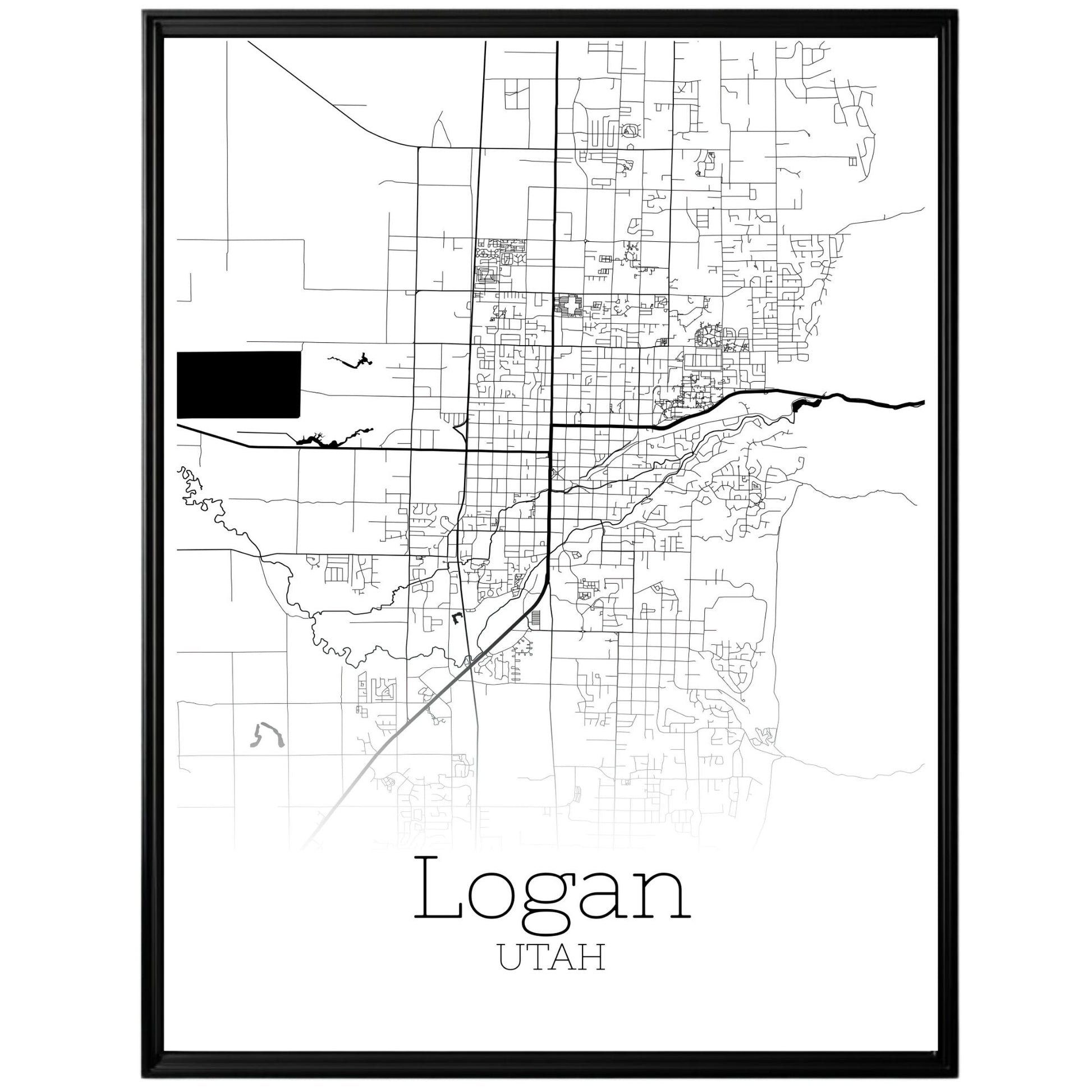 Logan Utah City Map Poster - GroovyGrove