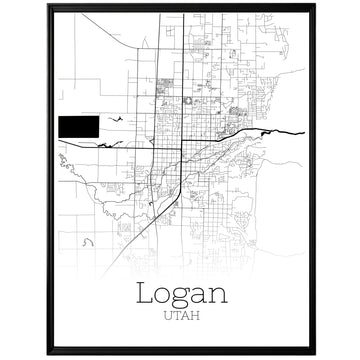 Logan Utah City Map Poster - GroovyGrove